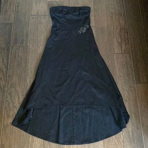 Jonathan Martin black strapless dress with beading